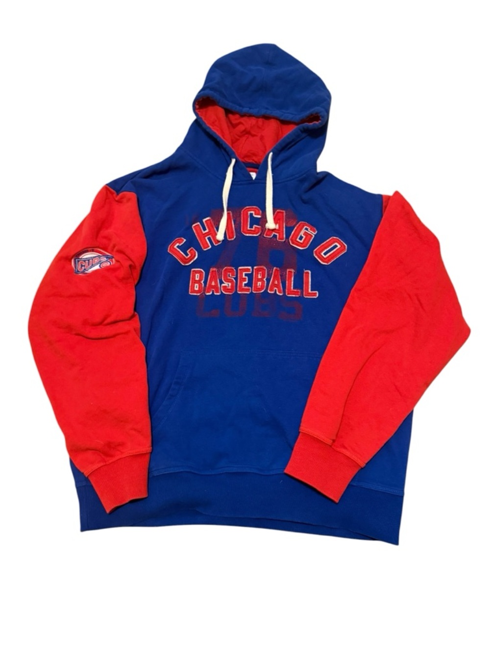 Chicago Cubs Hoodie Men’s XL Blue Red Gill Carl Banks Genuine Merchandise - Picture 2 of 5